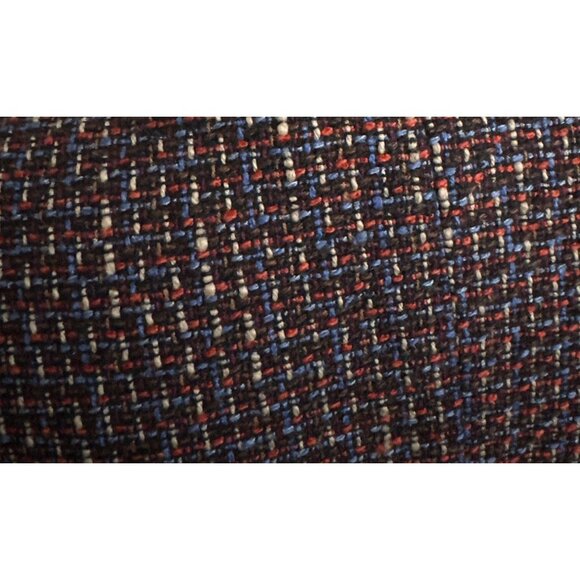 Diane Von Furstenberg Coat Mid Length Single Button Brown Red Blue VINTAGE Large - Picture 2 of 7